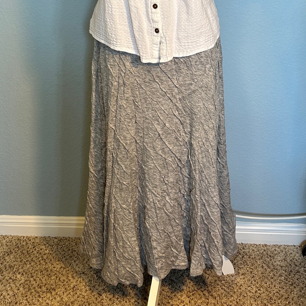 J. Jill PureJill Gray Jersey Textured Maxi Skirt - XS